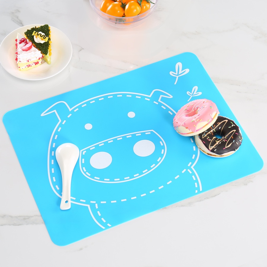 40*30 Cute Silicone Placemat Bar Mat FDA Baby Kids Plate Mat Table Mat BPA Free Waterproof Set Home Kitchen Pads Hot Resistant